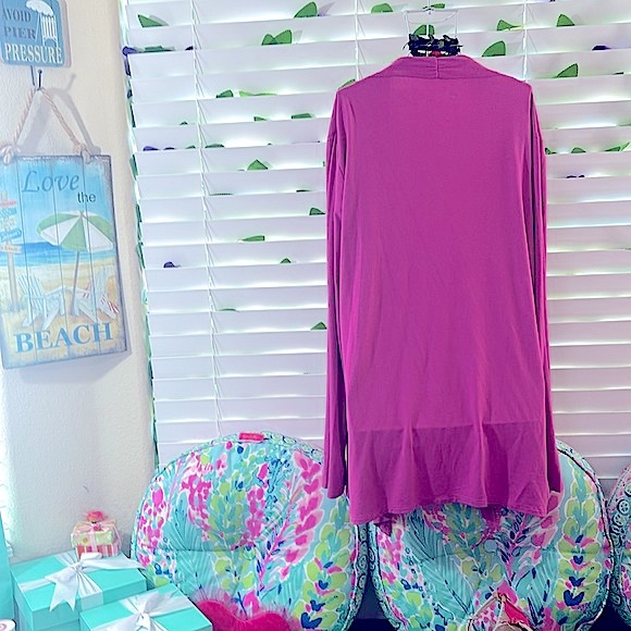 Magenta open front soft jacket - Picture 3 of 5